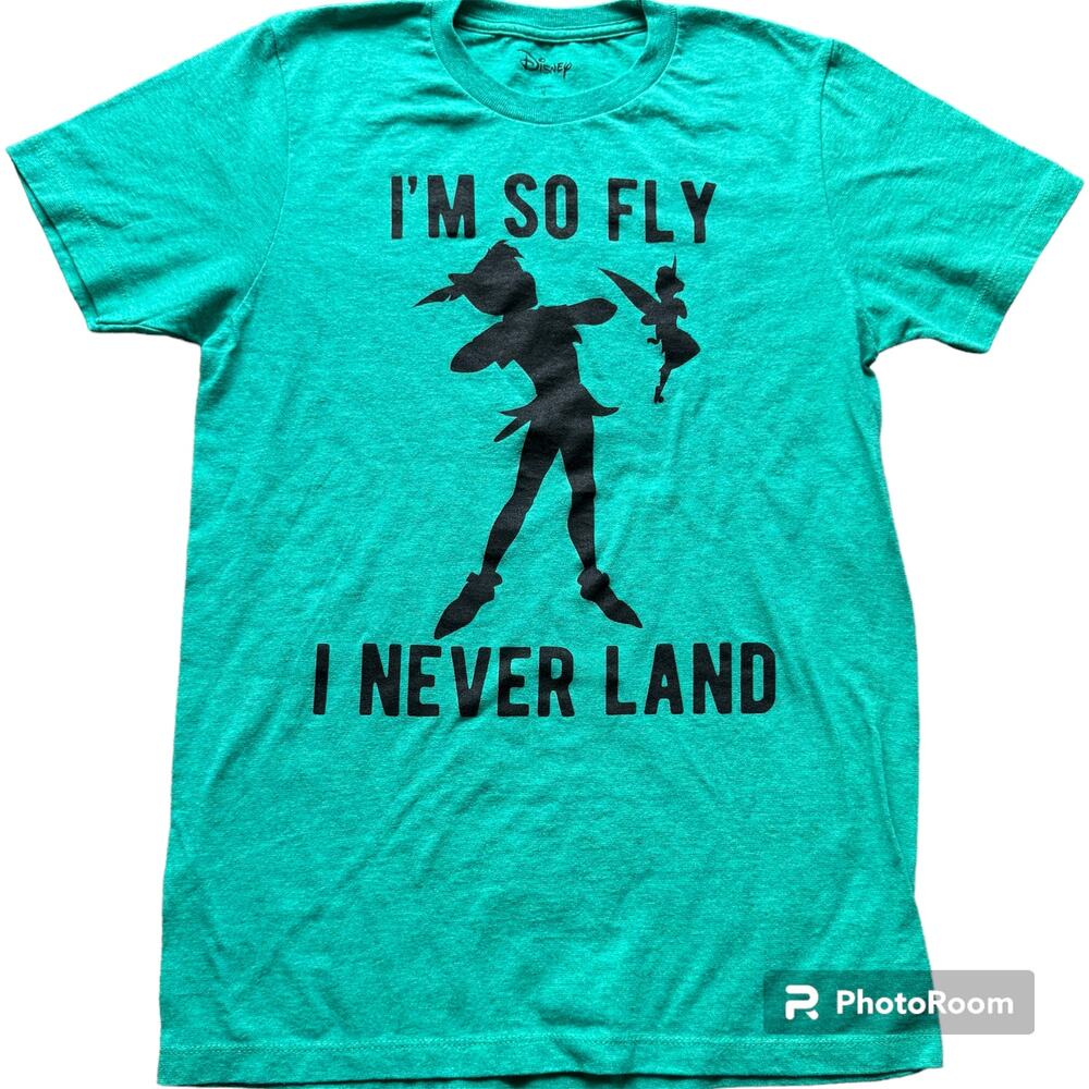 Disney Peter Pan I'm So Fly I Never Land Shirt Green Size Small